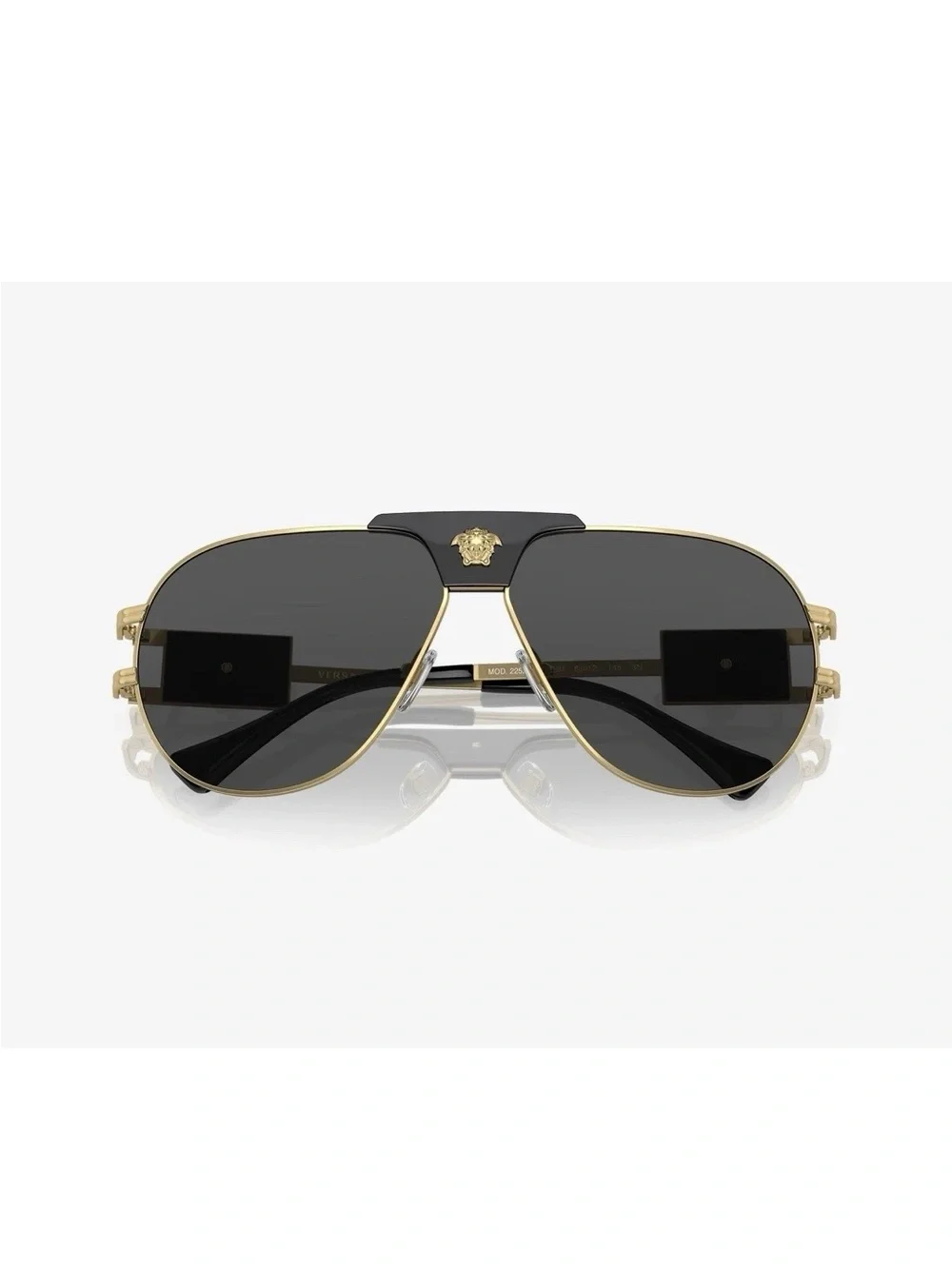 Versace VE2251 100287 63 Men's Square Sunglasses - Gold/Gray